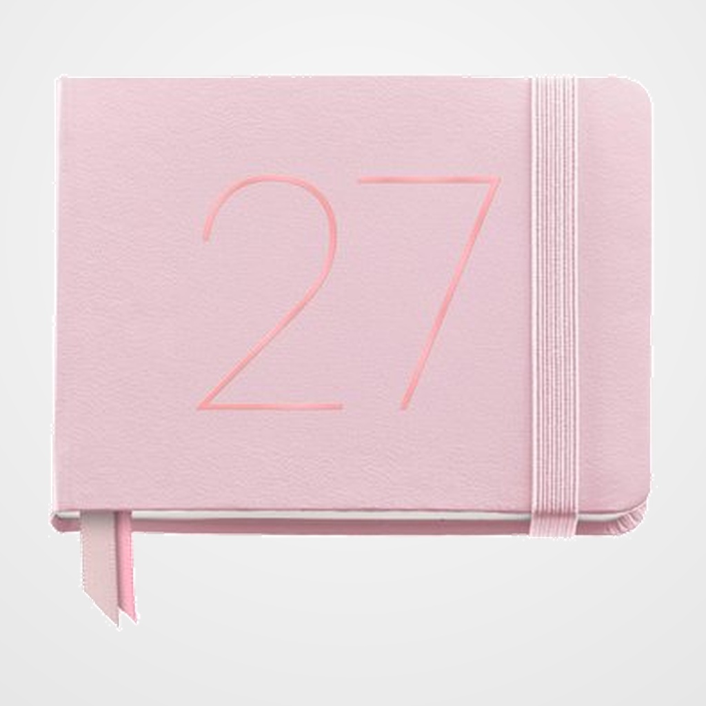 AGENDA ANUAL (2027) MIQUELRIUS BASIC CHESTER COSIDA tapa SIMIL PIEL con GOMA POCKET 105x74 S/V APAIS. ROSA