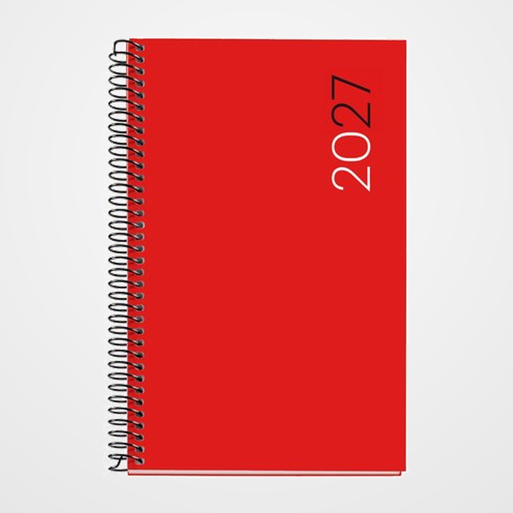 AGENDA ANUAL (2027) MIQUELRIUS BASIC CITY ESPIRAL tapa PP ACTIVA 117x182 D/P ROJO