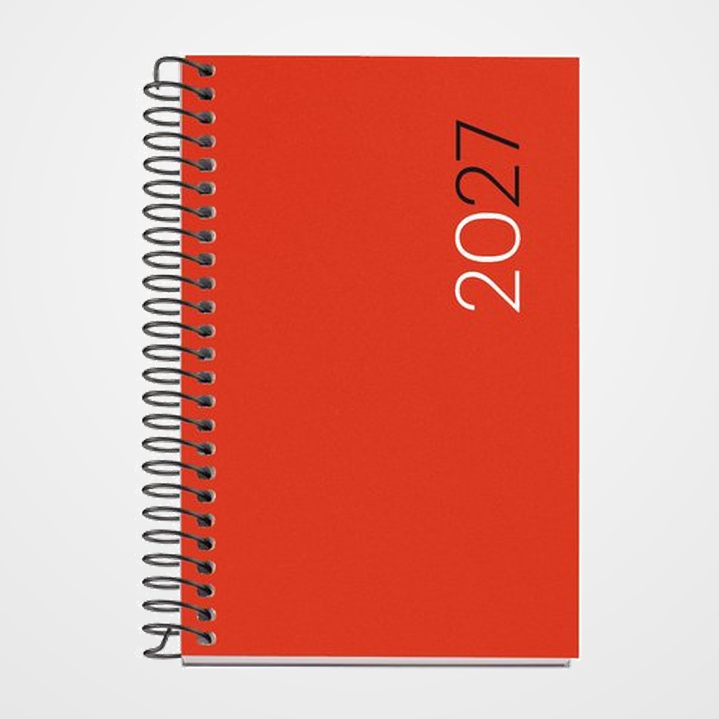 AGENDA ANUAL (2027) MIQUELRIUS BASIC CITY ESPIRAL tapa PP CADDY 80x120 S/V APAIS. ROJO