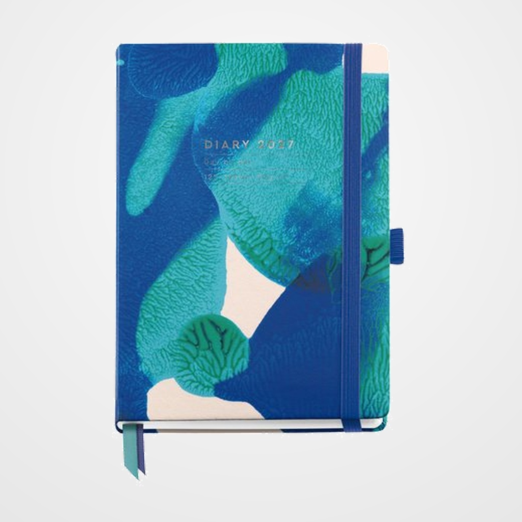 AGENDA ANUAL (2027) MIQUELRIUS GRAFICA COSIDA tapa EXTRA con GOMA JOURNAL 122x168 S/V APAIS. BLUE SEA