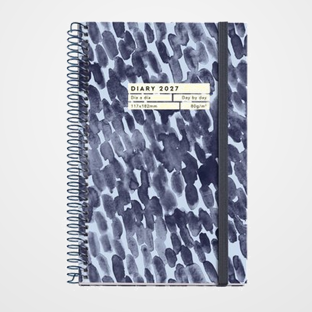 AGENDA ANUAL (2027) MIQUELRIUS GRAFICA ESPIRAL tapa EXTRA con GOMA ACTIVA 117x182 D/P DROPS