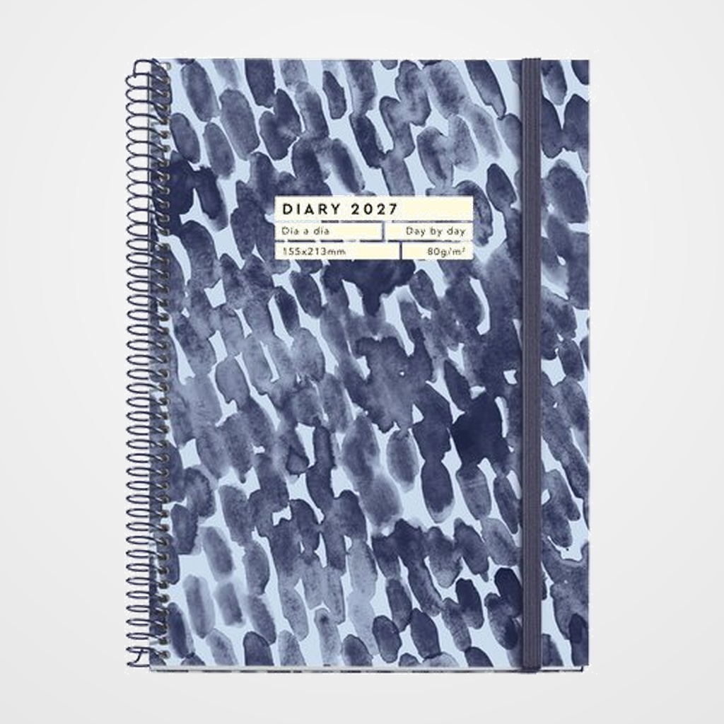 AGENDA ANUAL (2027) MIQUELRIUS GRAFICA ESPIRAL tapa EXTRA con GOMA PLUS 155x213 D/P DROPS