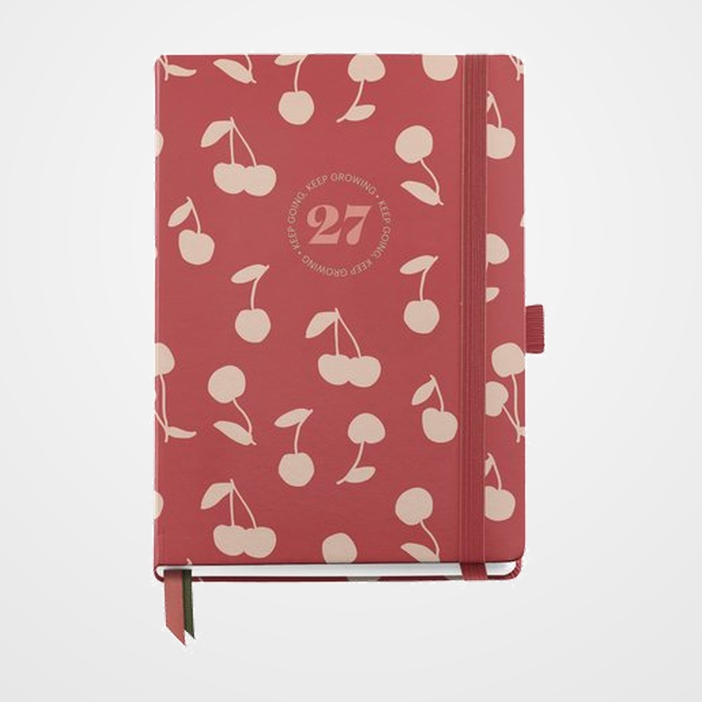 AGENDA ANUAL (2027) MIQUELRIUS NATURA COSIDA tapa EXTRA con GOMA JOURNAL 122x168 D/P CHERRIES