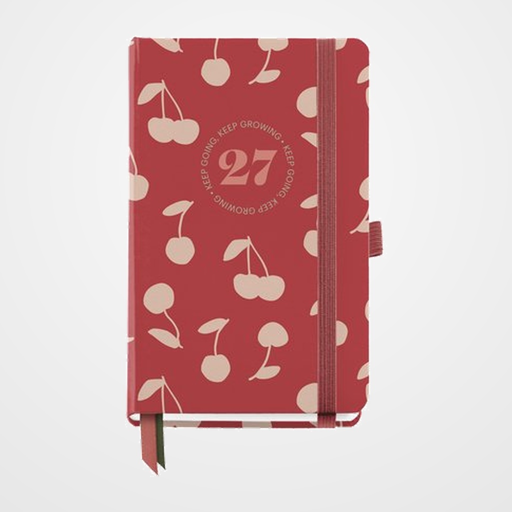 AGENDA ANUAL (2027) MIQUELRIUS NATURA COSIDA tapa EXTRA con GOMA PASSPORT 90x140 D/P CHERRIES