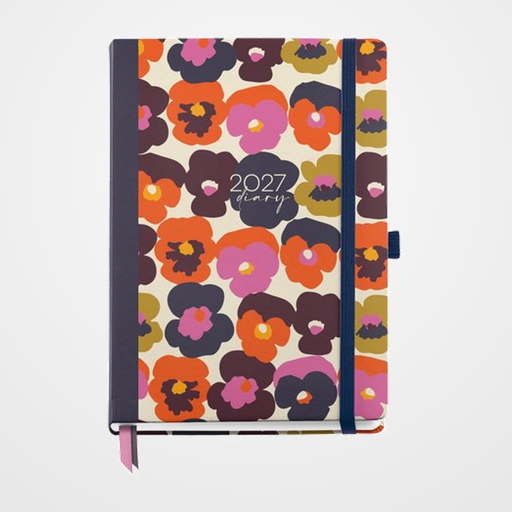 AGENDA ANUAL (2027) MIQUELRIUS NATURA COSIDA tapa EXTRA con GOMA PLUS 155x213 S/V APAIS. BOLD FLOWERS