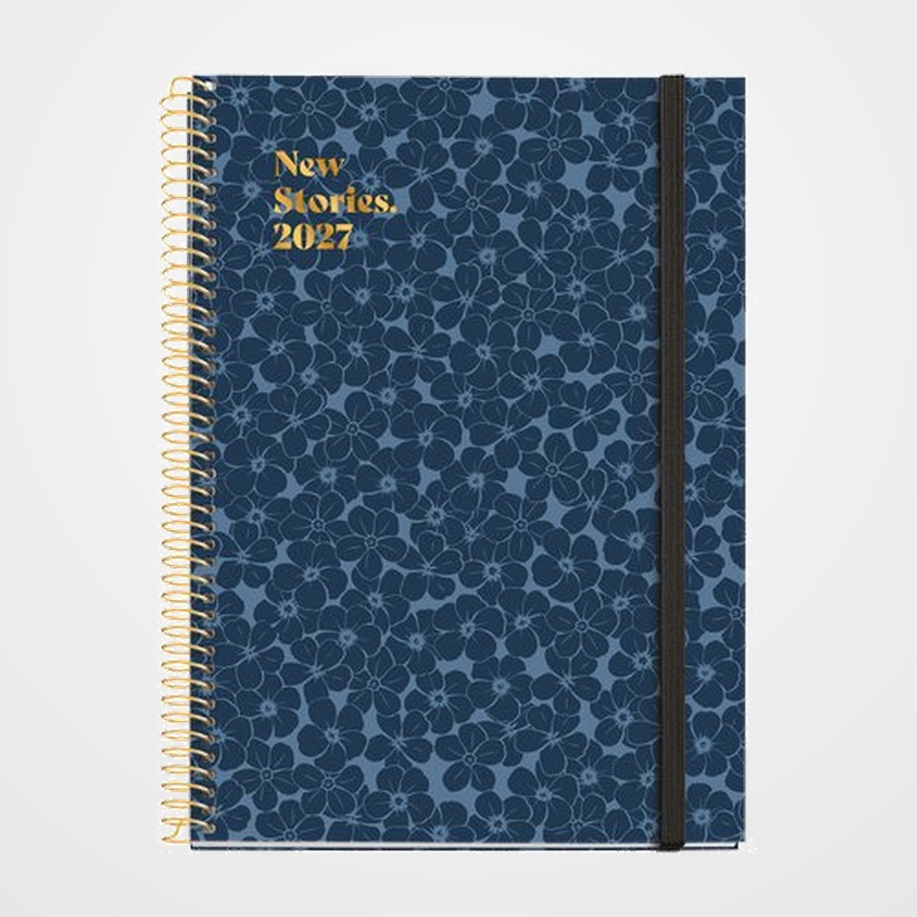 AGENDA ANUAL (2027) MIQUELRIUS NATURA ESPIRAL tapa EXTRA con GOMA PLUS 155x213 D/P MYOSOTIS
