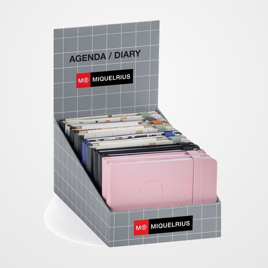 AGENDA ANUAL (2027) MIQUELRIUS POCKET 105x74 COSIDA SURTIDO EXPOSITOR DE 12