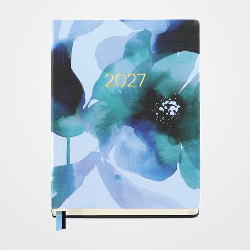 AGENDA ANUAL (2027) MIQUELRIUS TRENDS ACUARELA COSIDA tapa EXTRA 145x195 D/P INDIGO