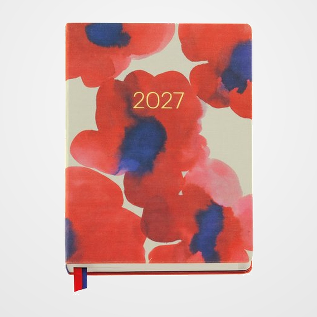 AGENDA ANUAL (2027) MIQUELRIUS TRENDS ACUARELA COSIDA tapa EXTRA 145x195 S/V APAIS. RED BLOOM