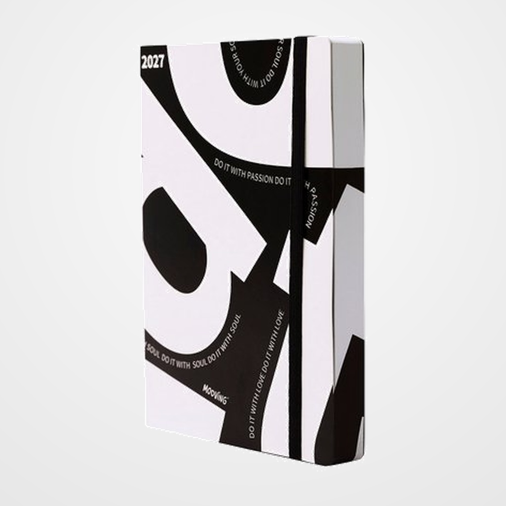 AGENDA ANUAL (2027) MOOVING BLACK COSIDA tapa POLIPIEL con GOMA 150x210 D/P