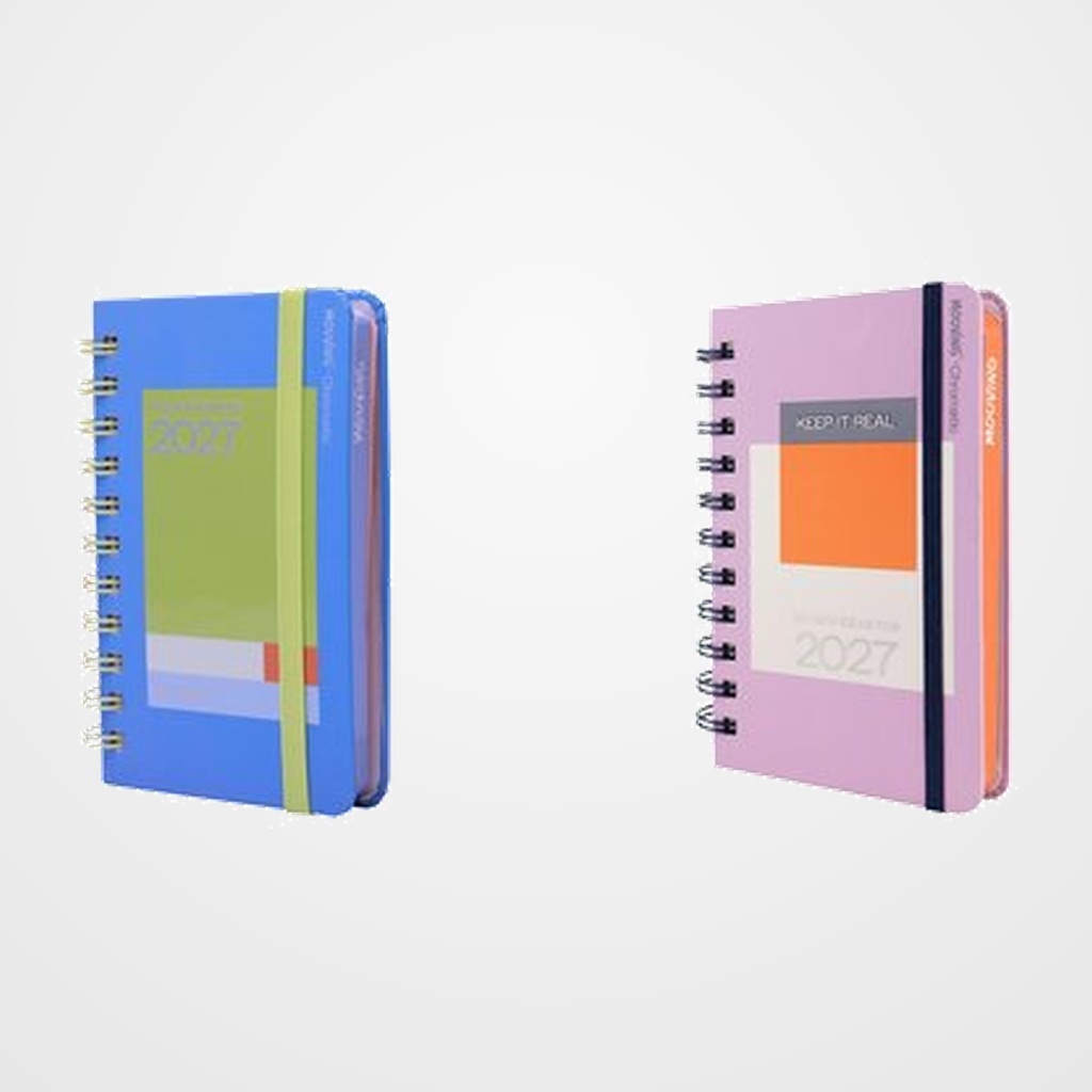 AGENDA ANUAL (2027) MOOVING CHROMATIC WIRE-O tapa EXTRA SOFT TOUCH con GOMA 100x150 2D/P SURTIDO (2 mod.)