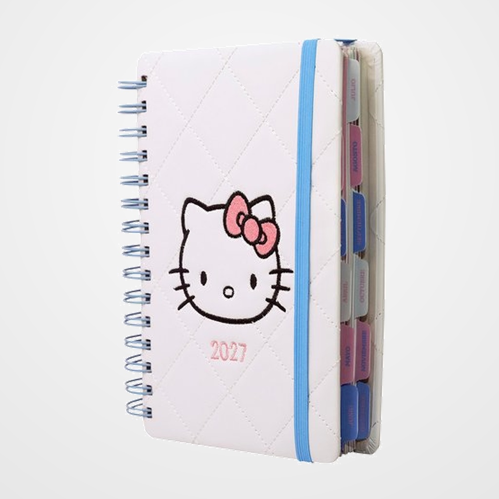AGENDA ANUAL (2027) MOOVING HELLO KITTY WIRE-O tapa POLIPIEL con GOMA 140x200 D/P