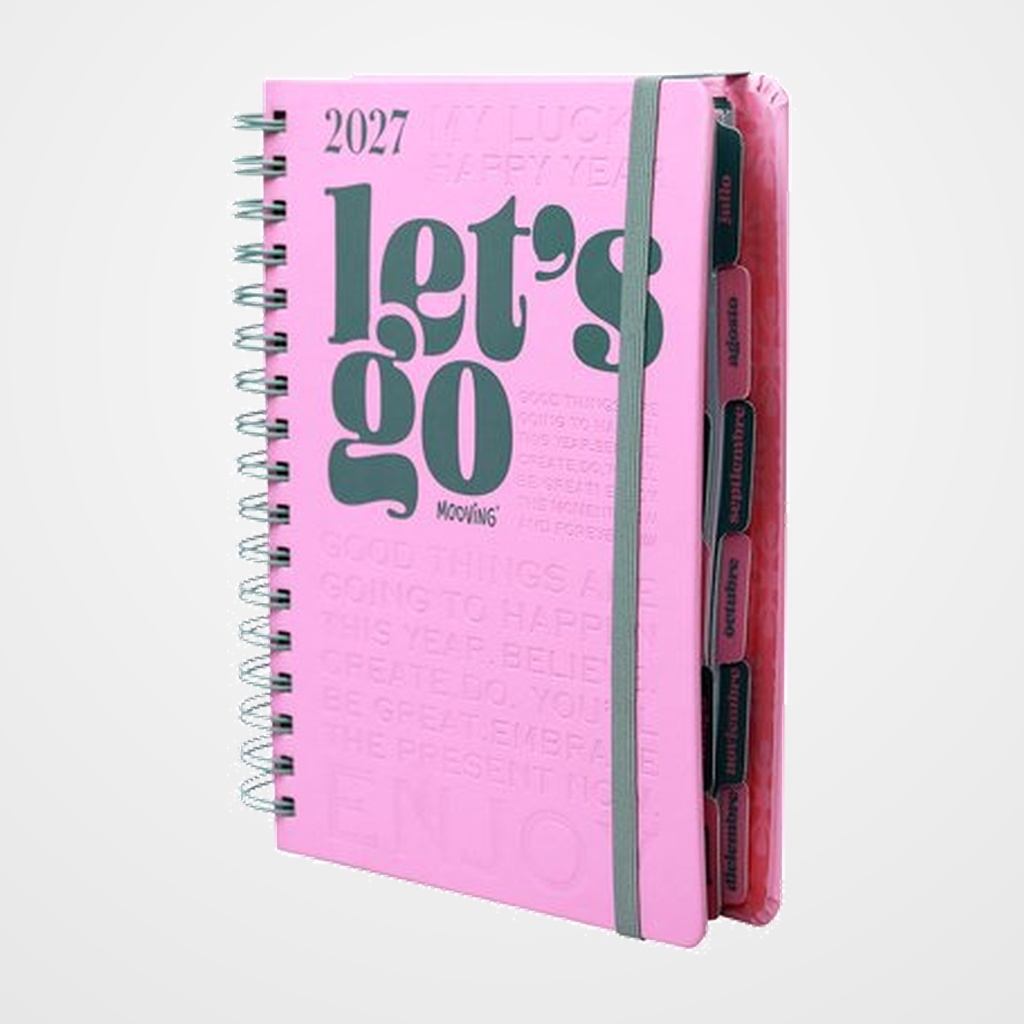 AGENDA ANUAL (2027) MOOVING LIFE WIRE-O tapa PP con GOMA 165x220 D/P
