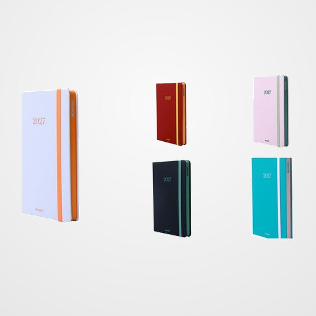 AGENDA ANUAL (2027) MOOVING NOTES COSIDA tapa POLIPIEL con GOMA 150x210 S/V SURTIDO (5. col.)