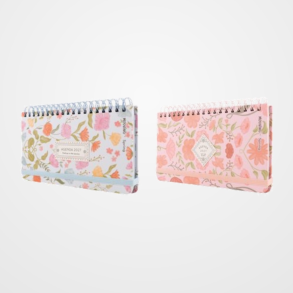 AGENDA ANUAL (2027) MOOVING SPRING WIRE-O tapa EXTRA con goma POCKET 170x90 S/V SURTIDO (2 mod.)