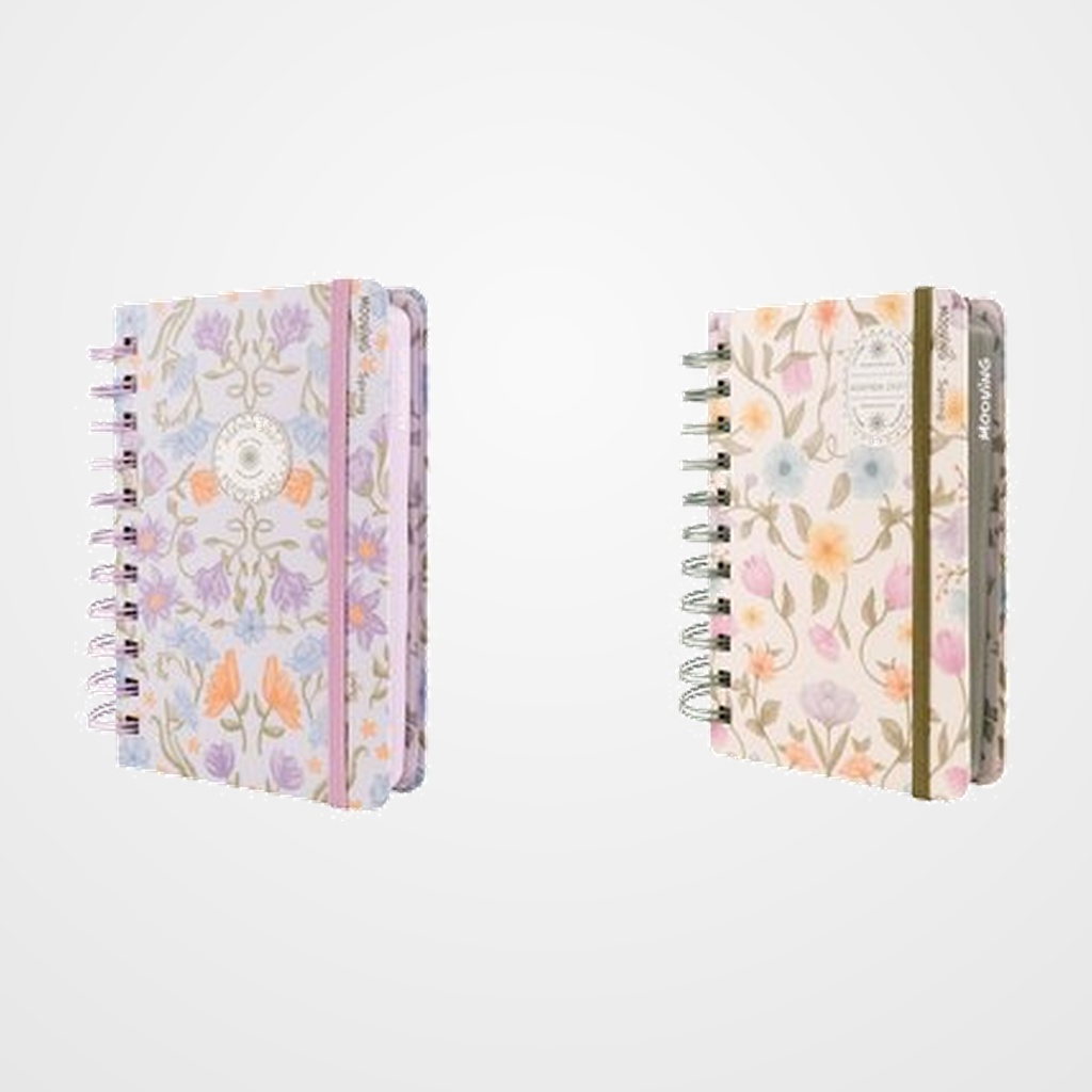 AGENDA ANUAL (2027) MOOVING SPRING WIRE-O tapa EXTRA con GOMA 100x150 D/P SURTIDO (2 mod.)