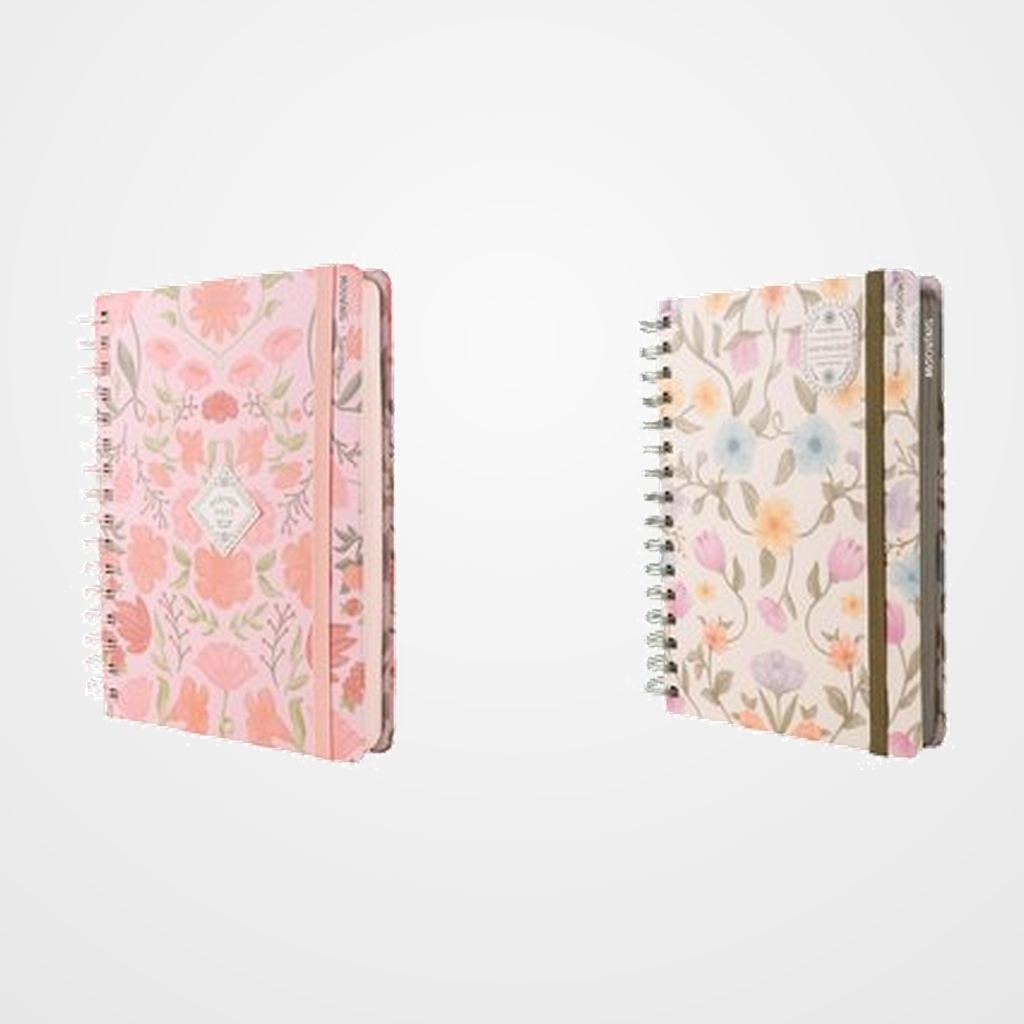 AGENDA ANUAL (2027) MOOVING SPRING WIRE-O tapa EXTRA con GOMA 150x210 D/P SURTIDO (2 mod.)