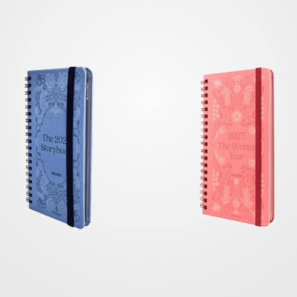 AGENDA ANUAL (2027) MOOVING STORYBOOK WIRE-O tapa EXTRA TELA con goma POCKET 170x90 S/V SURTIDO (2 mod.)