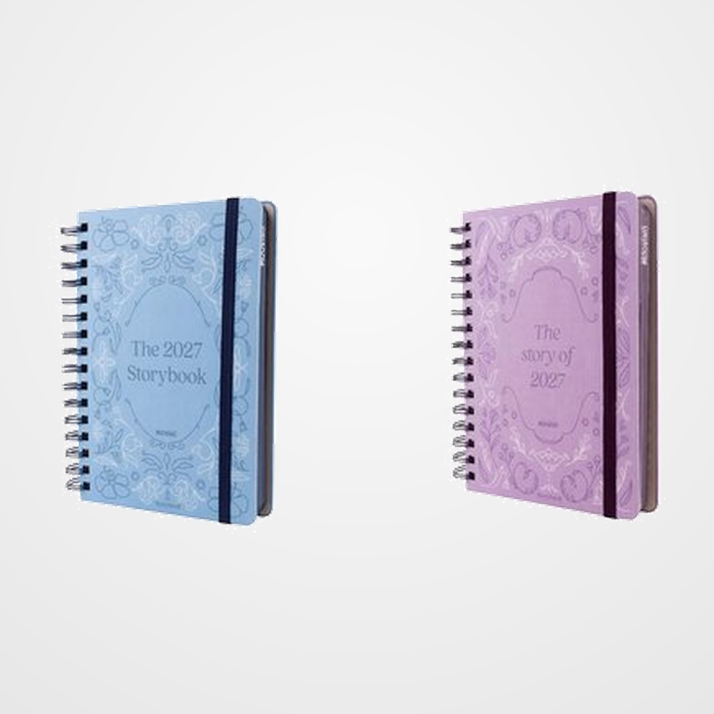 AGENDA ANUAL (2027) MOOVING STORYBOOK WIRE-O tapa EXTRA TELA con GOMA 150x210 D/P SURTIDO (2 mod.)