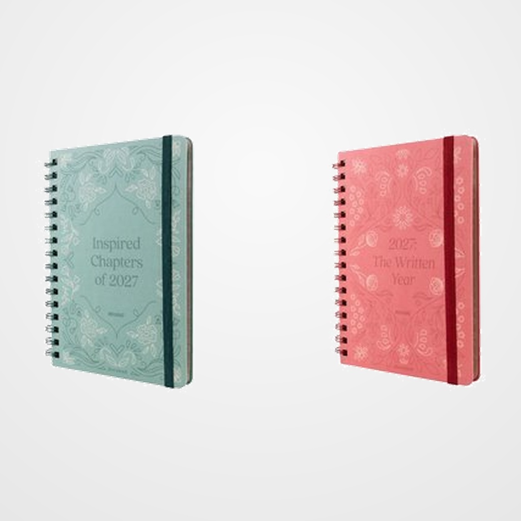 AGENDA ANUAL (2027) MOOVING STORYBOOK WIRE-O tapa EXTRA TELA con GOMA 150x210 S/V SURTIDO (2 mod.)