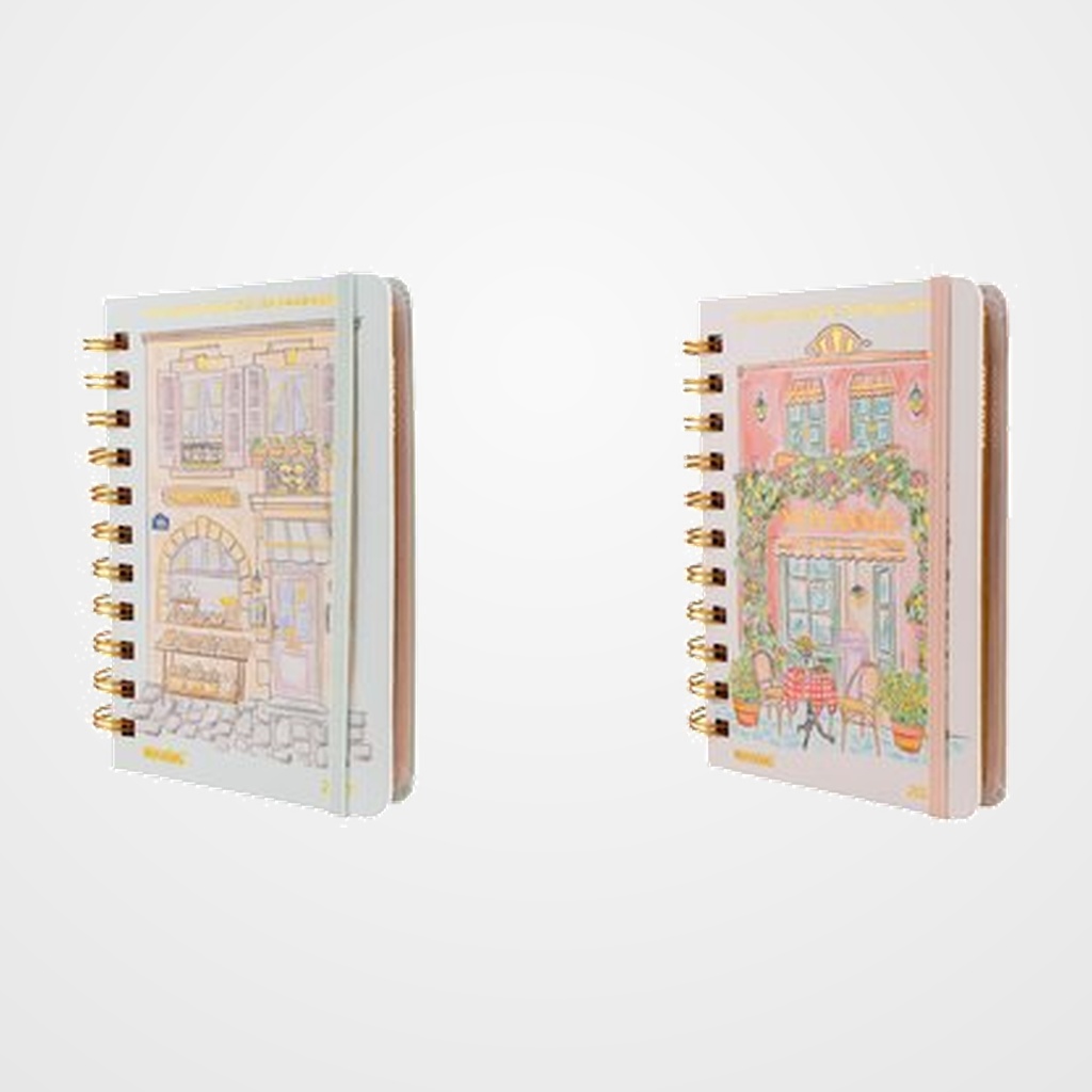 AGENDA ANUAL (2027) MOOVING TRAVEL WIRE-O tapa EXTRA con GOMA 100x150 2D/P SURTIDO (2 mod.)