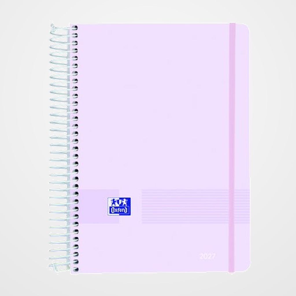 AGENDA ANUAL (2027) OXFORD LIVE&GO VIVOS ESPIRAL tapa PP A5 210x150 D/P MALVA