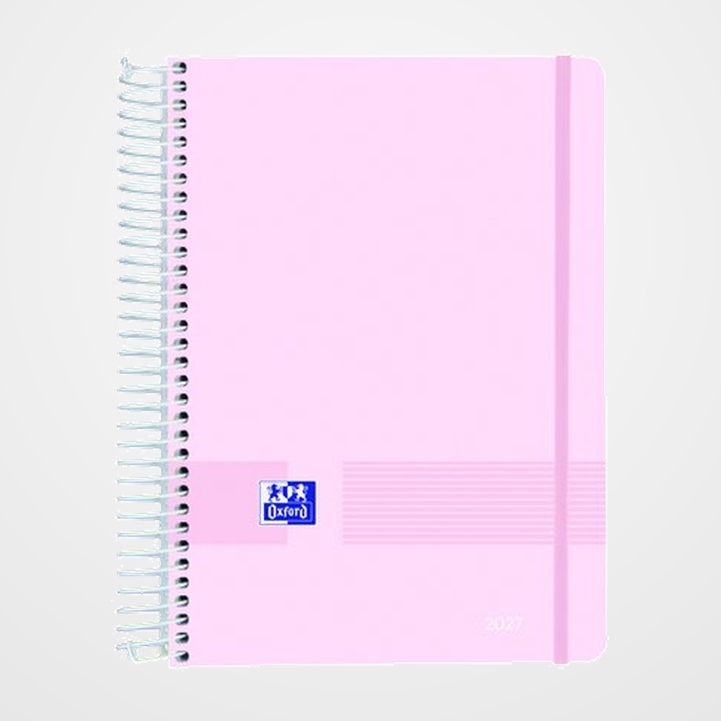 AGENDA ANUAL (2027) OXFORD LIVE&GO VIVOS ESPIRAL tapa PP A5 210x150 D/P ROSA