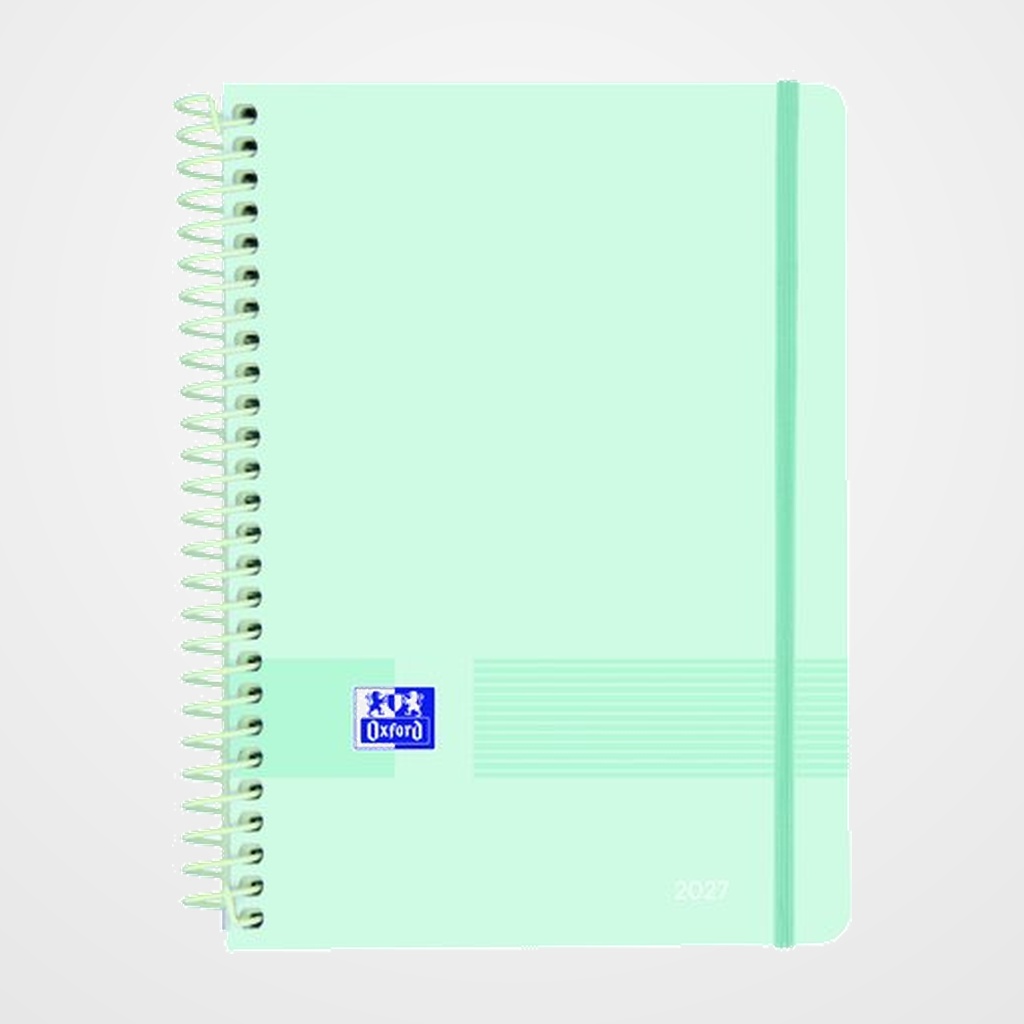AGENDA ANUAL (2027) OXFORD LIVE&GO VIVOS ESPIRAL tapa PP A5 210x150 S/V APAIS. AZUL