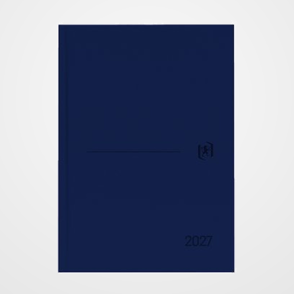 AGENDA ANUAL (2027) OXFORD MINIMAL COSIDA tapa ACOLCHADA A5 210x150 D/P AZUL