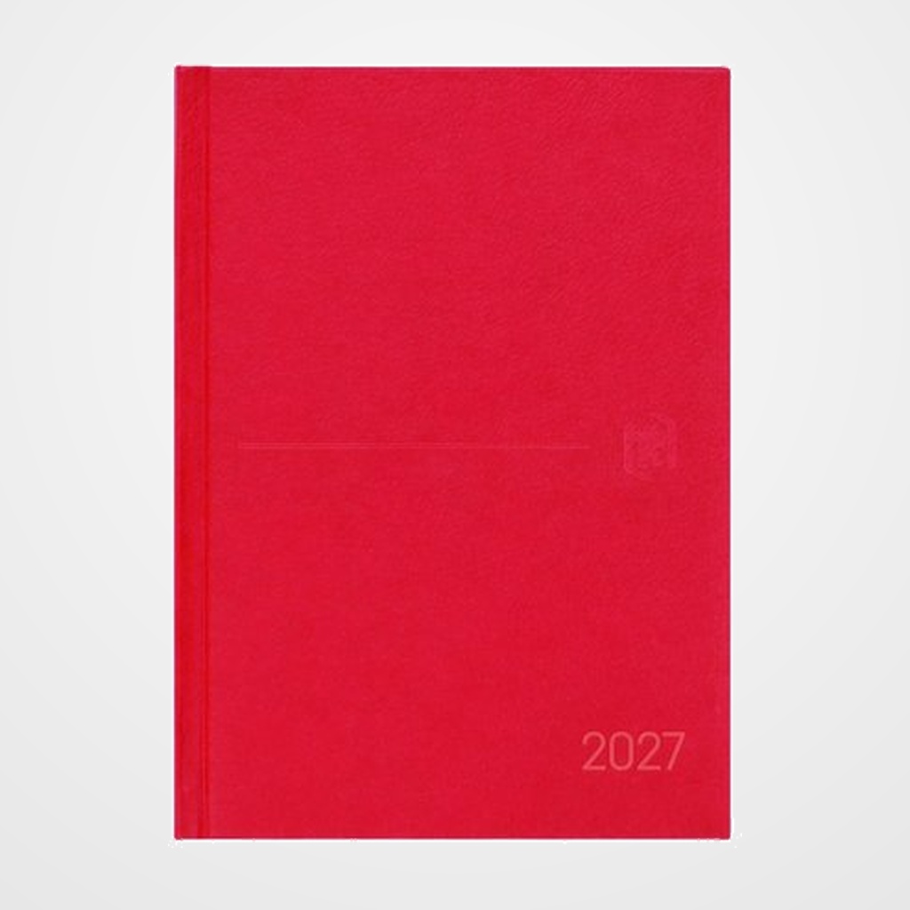 AGENDA ANUAL (2027) OXFORD MODERN VIVOS COSIDA tapa ACOLCHADA A5 210x150 D/P ROJO