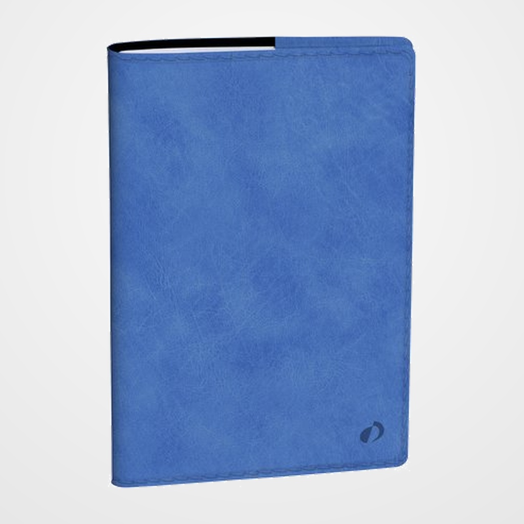 AGENDA ANUAL (2027) QUO VADIS CONSUL SP BERGAMO SOBRECUBIERTA COSIDA tapa SIMIL PIEL A4 S/V 2 PAG. AZUL