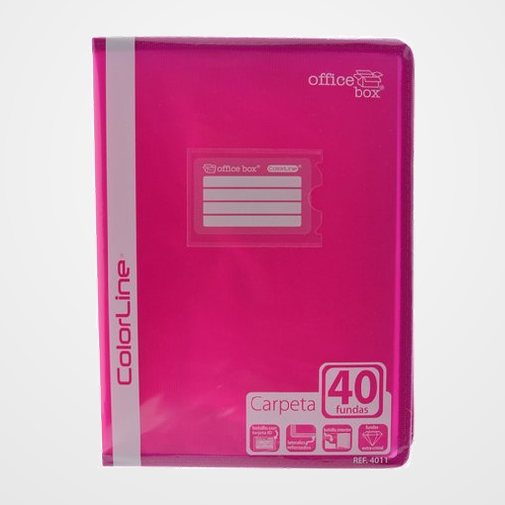 CARPETA FUNDAS (TARIFARIO) OFFICE BOX PP A4 COLORLINE 40 F.
