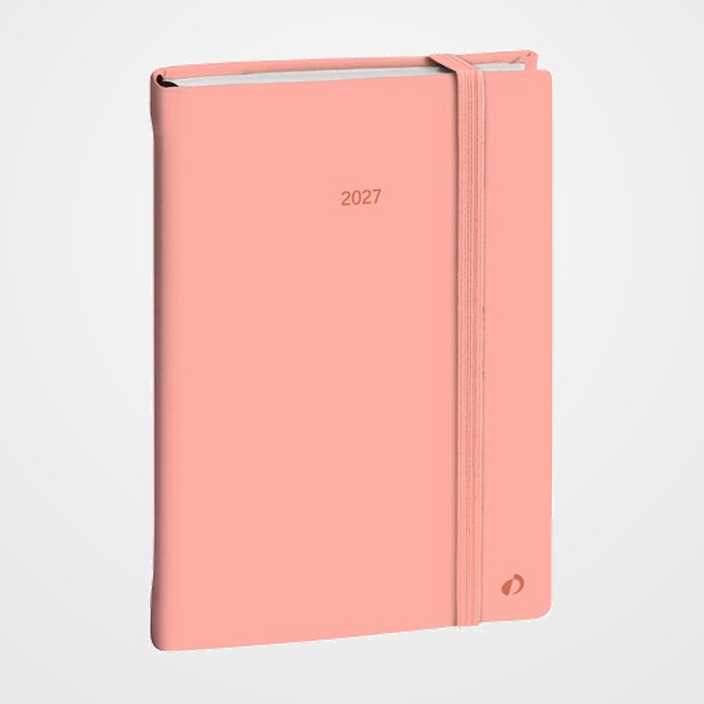AGENDA ANUAL (2027) QUO VADIS DAILY 21 COLOR ML COSIDA tapa DURA con GOMA 150X210 D/P PASTEL NARANJA