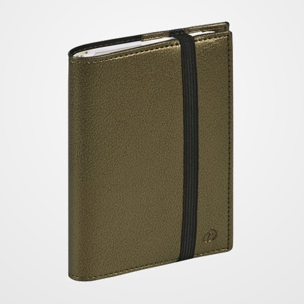 AGENDA ANUAL (2027) QUO VADIS TIME&LIFE LARGE ML SOBRECUBIERTA WIRE-O tapa SIMIL PIEL CON GOMA 160x240 S/V 2 PAG. KAKI METALIZADO