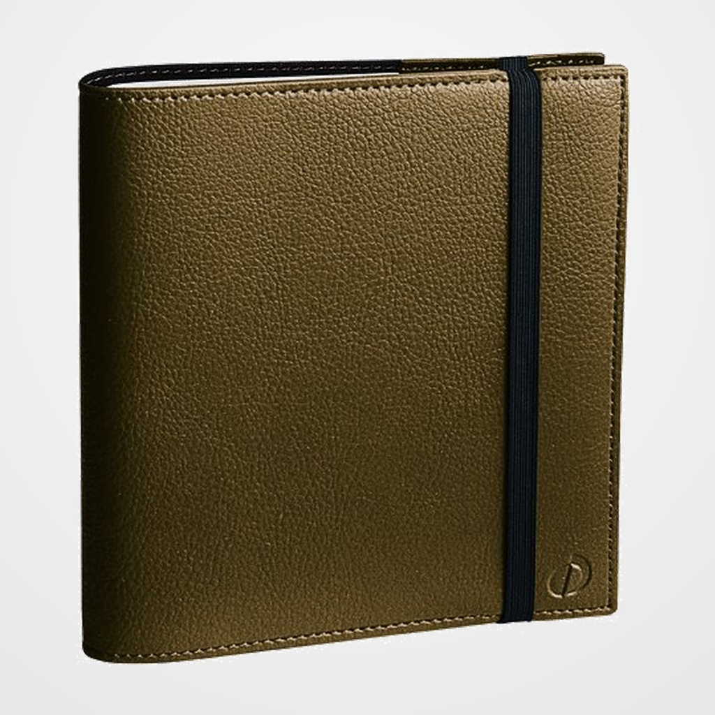 AGENDA ANUAL (2027) QUO VADIS TIME&LIFE MEDIUM ML SOBRECUBIERTA WIRE-O tapa SIMIL PIEL CON GOMA 160x160 S/V 2 PAG. KAKI METALIZADO