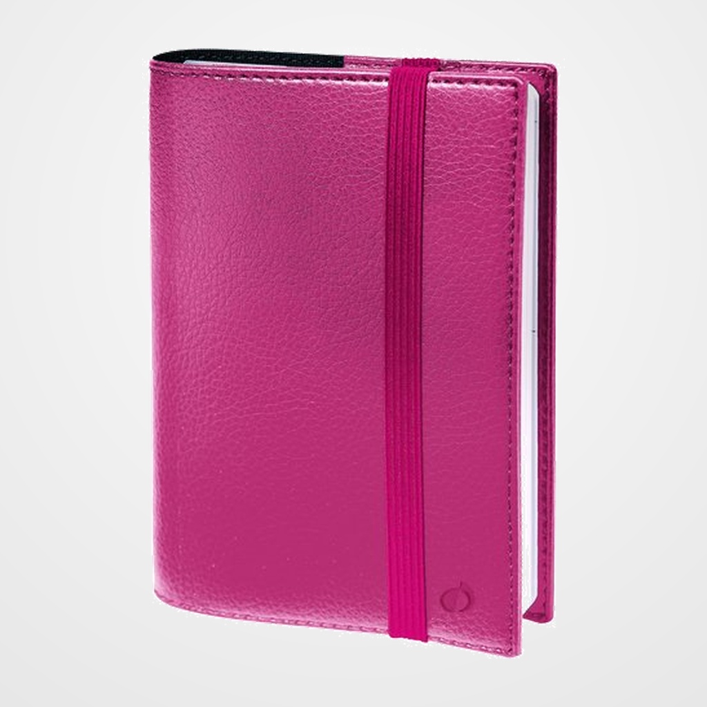 AGENDA ANUAL (2027) QUO VADIS TIME&LIFE POCKET ML SOBRECUBIERTA WIRE-O tapa SIMIL PIEL CON GOMA 100x150 S/V 2 PAG. ROSA METALIZADO