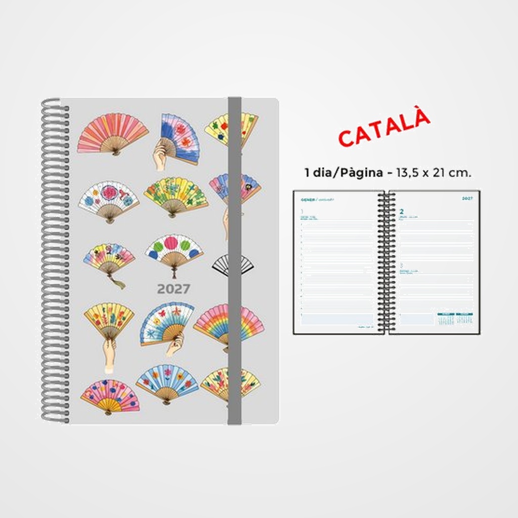 AGENDA ANUAL (2027) SENFORT CATALAN DECORADA ESPIRAL tapa PP con GOMA 135x210 D/P VENTALLS