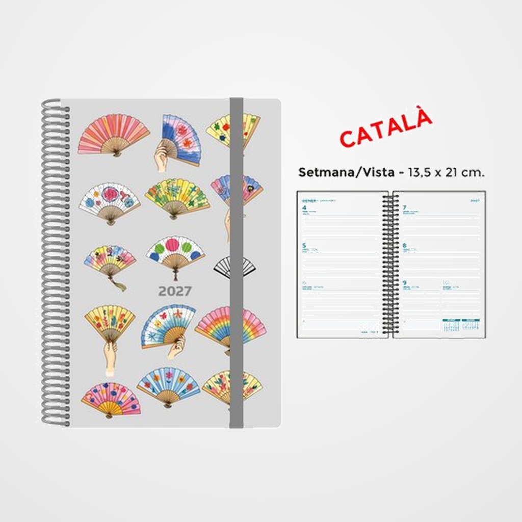 AGENDA ANUAL (2027) SENFORT CATALAN DECORADA ESPIRAL tapa PP con GOMA 135x210 S/V VENTALLS