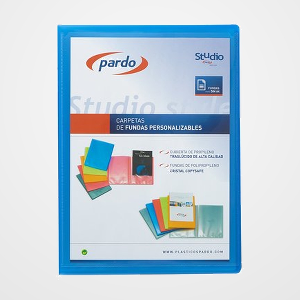 CARPETA FUNDAS (TARIFARIO) PARDO STUDIO STYLE PERSONALIZABLE PP A4 10 F. AZUL