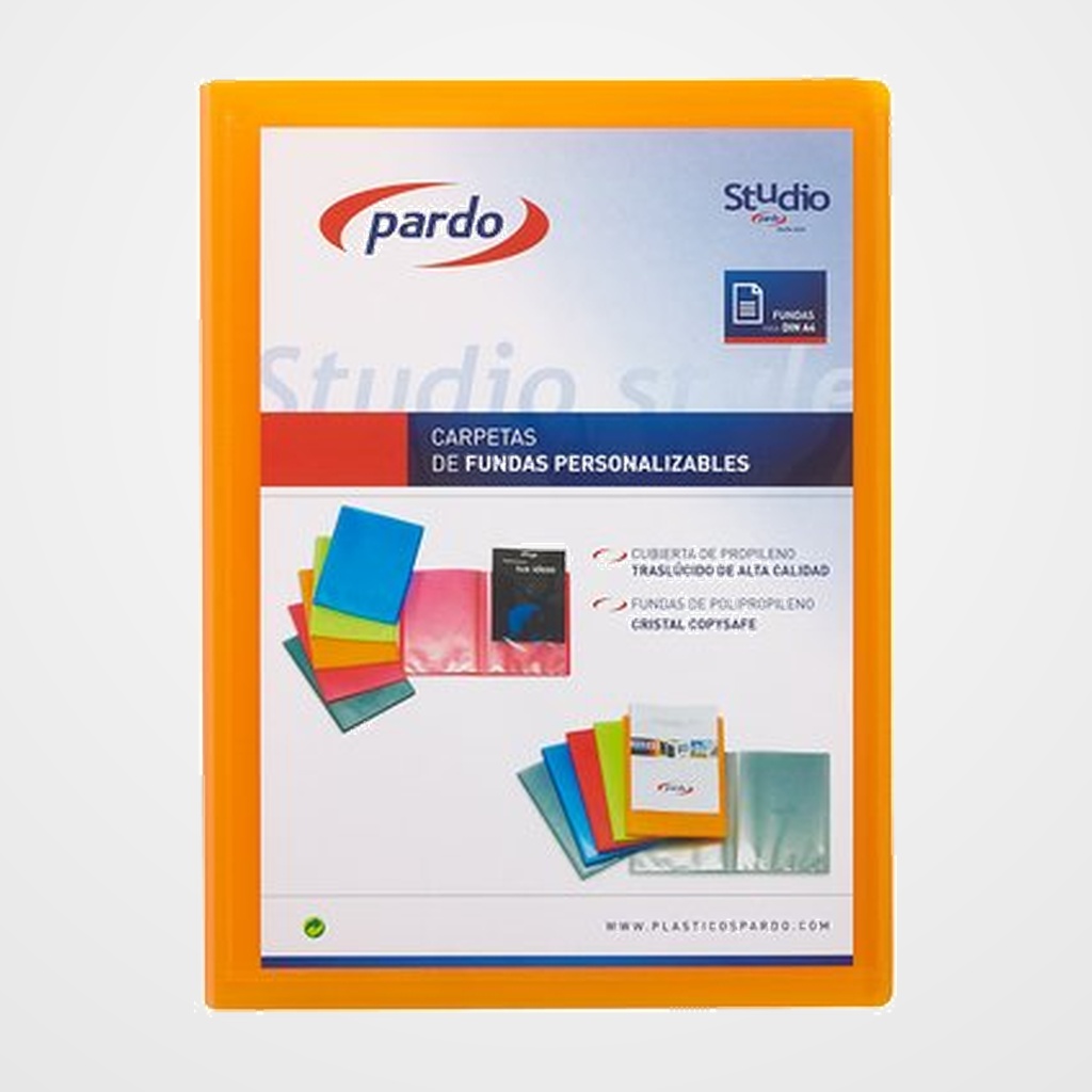 CARPETA FUNDAS (TARIFARIO) PARDO STUDIO STYLE PERSONALIZABLE PP A4 10 F. NARANJA