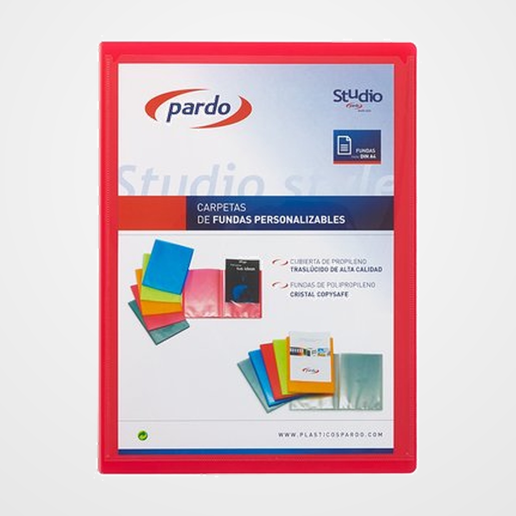 CARPETA FUNDAS (TARIFARIO) PARDO STUDIO STYLE PERSONALIZABLE PP A4 10 F. ROSA
