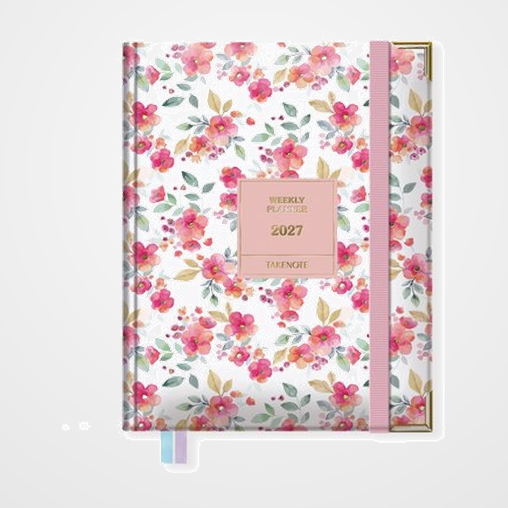 AGENDA ANUAL (2027) TAKENOTE ALICE CARTONE tapa EXTRA con GOMA A5 165x205 S/V
