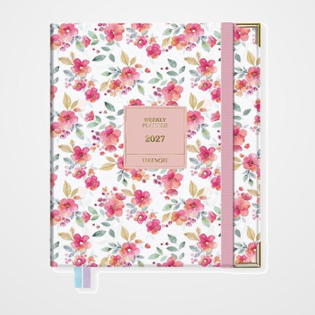 AGENDA ANUAL (2027) TAKENOTE ALICE WIRE-O tapa EXTRA con GOMA A5 165x205 S/V