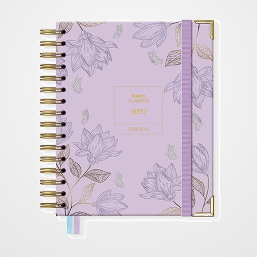 AGENDA ANUAL (2027) TAKENOTE AMELIA WIRE-O tapa EXTRA con GOMA A5 165x205 D/P