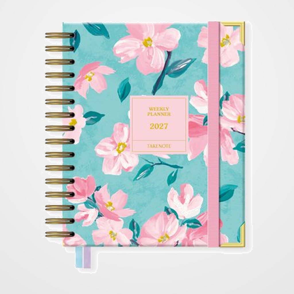 AGENDA ANUAL (2027) TAKENOTE DANIELA WIRE-O tapa EXTRA con GOMA A5 165x205 S/V