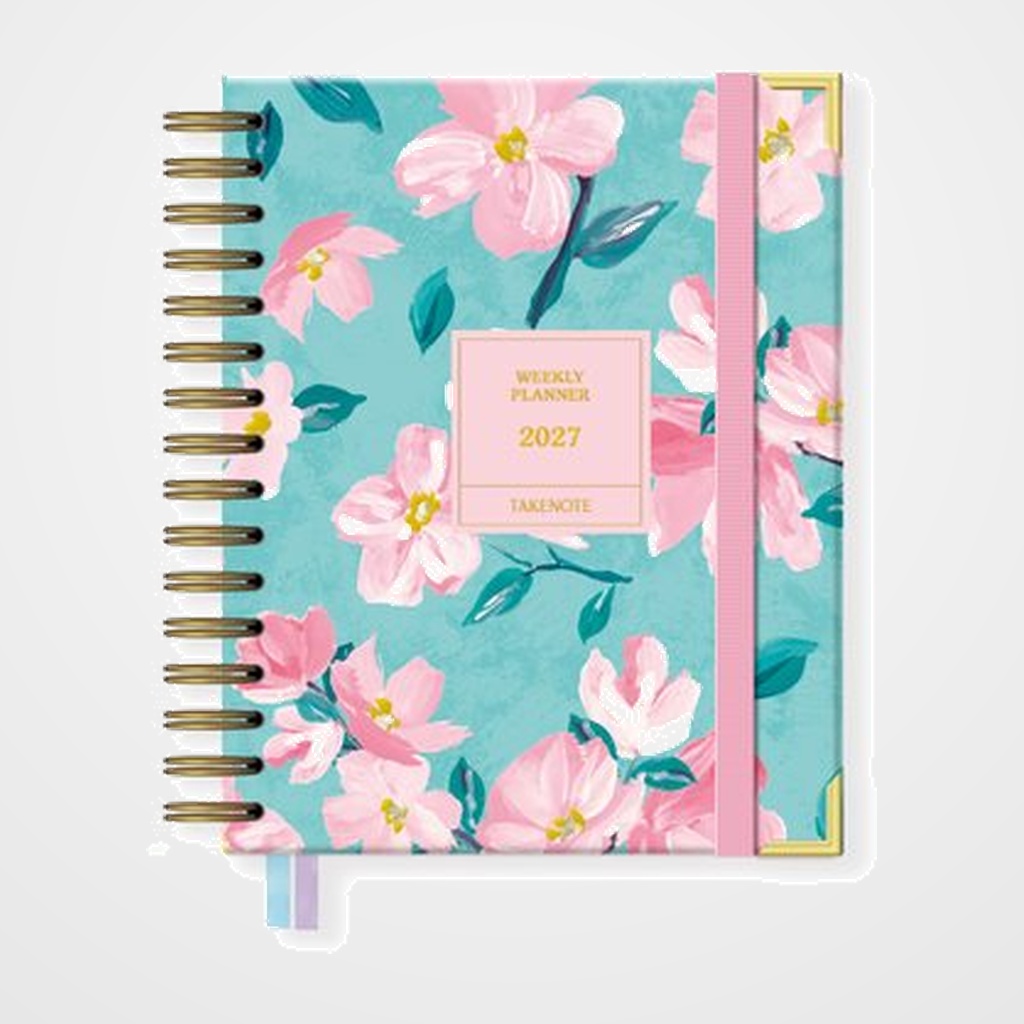 AGENDA ANUAL (2027) TAKENOTE DANIELA WIRE-O tapa EXTRA con GOMA A6 135x180 S/V