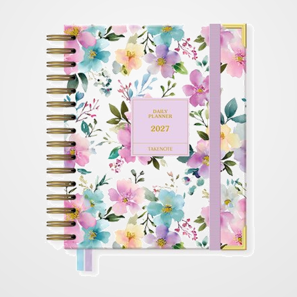 AGENDA ANUAL (2027) TAKENOTE NOA WIRE-O tapa EXTRA con GOMA A5 165x205 D/P