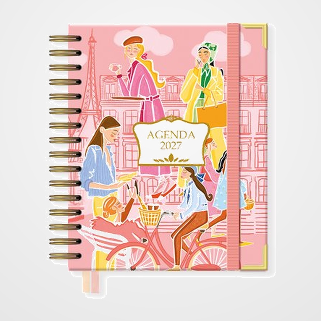 AGENDA ANUAL (2027) TAKENOTE SARAY LUIS MARTIN WIRE-O tapa EXTRA con GOMA A5 165x205 S/V