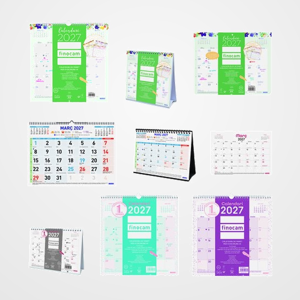 CALENDARI (2027) CATALAN FINOCAM MENSUAL TRENDY  ASSORTIMENT DE 35