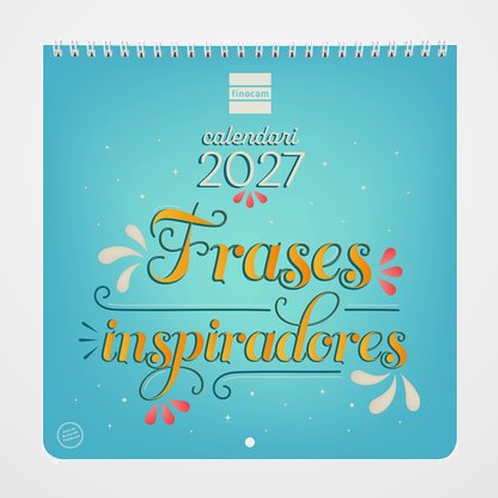 CALENDARI (2027) CATALAN FINOCAM PARED ESPIRAL ART MENSUAL PER ESCRIURE 210x210 FRASES INSPIRADORAS